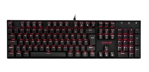 Teclado Mecânico Gamer Redragon Mitra Switch Black Com Fio