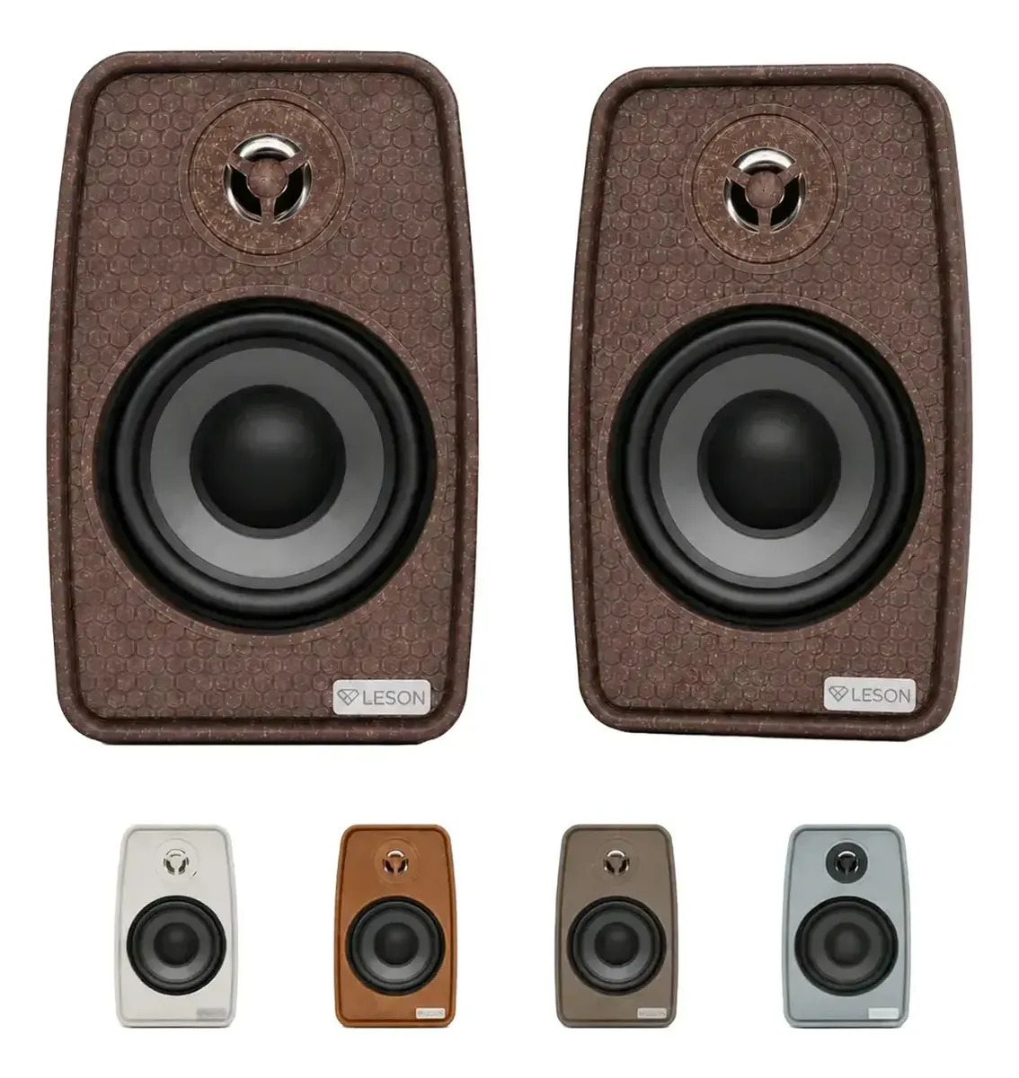 2 Caixas Som Ambiente Leson 280wmax Area Gourmet Sala 50m2 Imbuia