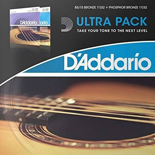 Pack 2 Encordados Daddario Acústica Ultrapack Ez910 Ej26 011