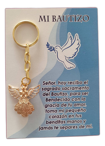 20 Llaveros Angel Mariposa Recurdo De Bautizo Niño