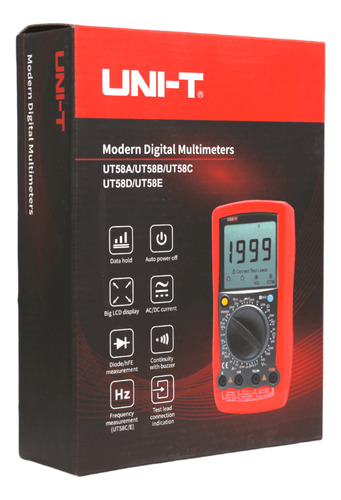 Multimetro Tester Digital Uni-t® Ut58b® 760 V Ca 1000 V Cc
