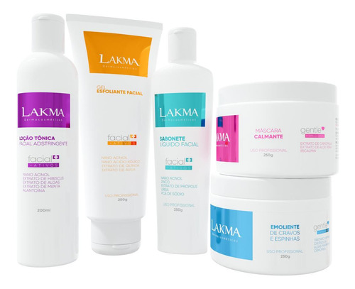 Kit Limpeza De Pele Lakma 5 Produtos