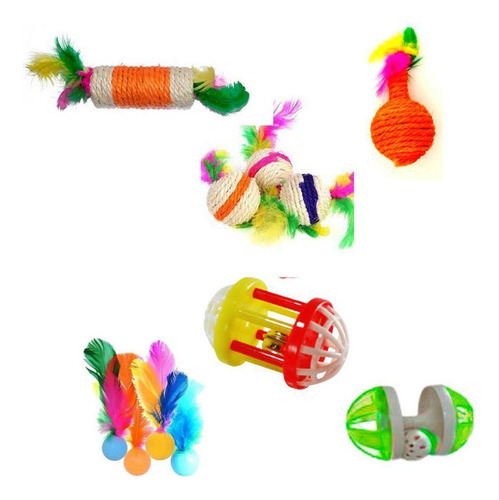 Kit De Brinquedos Interativos Para Gatos - 6 Itens