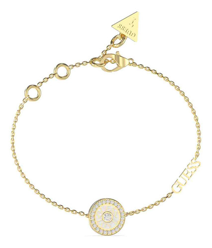  Pulsera Guess Jubb04082jwygwhs De Acero Inoxidable Color Dorado Para Adultos 19cm De Largo / 10cm De Diámetro