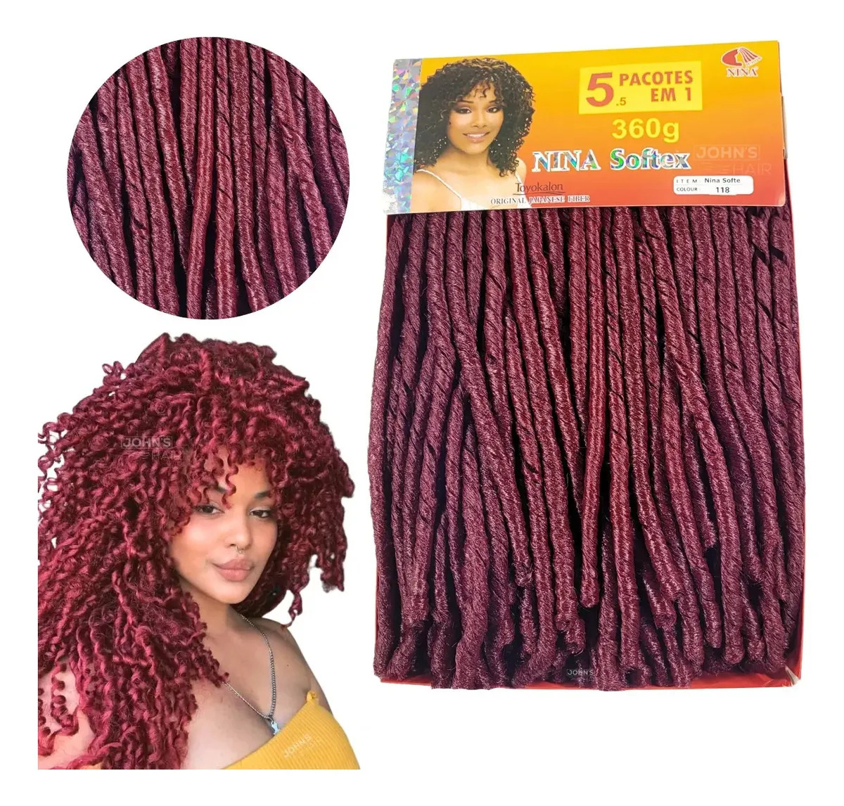 Cabelo Nina Softex Pacotão 1 Pacote Faz Uma Cabeça Cor #bug
