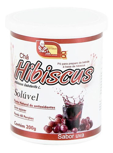 Chá De Hibiscus Solúvel Sabor Uva 200g 