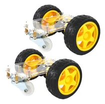 Comprar Kit De 2 Mini Carros Educativos Chasis 2 Llantas Robot 2wd Compatible IDE Arduino Tecneu 15x7.5cm