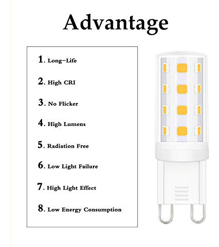 G9 Luz Led Regulable 3 Reemplaza Bombilla Halogena 40 Bi