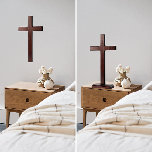 Cruz De Pared De Madera Soporte Colgar O Colocar De Pie...
