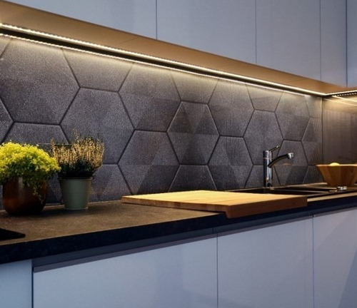 Imagen 2 de 7 de Ceramica Hexagonal Con Relieve 20x23 Cm 1ª Calidad