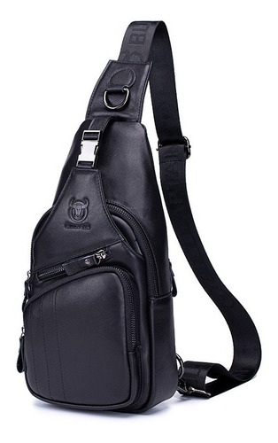 Moda Mochila de pecho Hombre Piel genuina Bolsa De Hombro