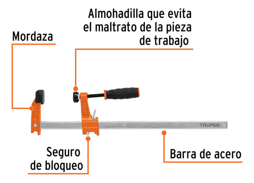 Prensa Rápida Tipo F 12 , Uso Ligero, Truper 103169