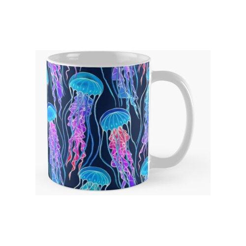 Taza Medusa Arcoiris Luminiscente En Azul Marino Calidad Pre