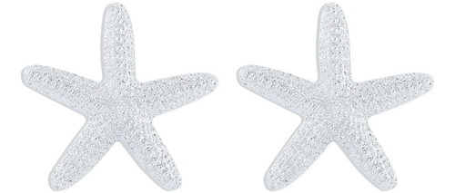 Aretes De Plata 925 Estrella De Mar Brillantes , Para Mujer 