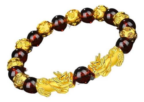 Pulsera Vietnam Oro Pi Xiu Granate Natural 10 Pcs