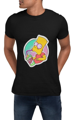 Polera Bart Simpsons Bebidas Beber Estampadas Algodon     