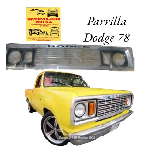 Parrilla Cromada Camioneta Dodge  Año 78