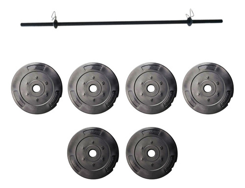 Kit Set Barra Pesas Discos + 25kg Set Completo Incluye Topes