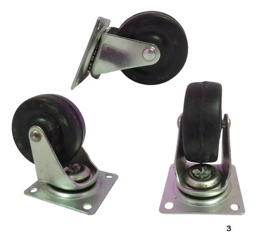 Ruedas Base Metalica Para Muebles - Sillas - Carritos - Pack