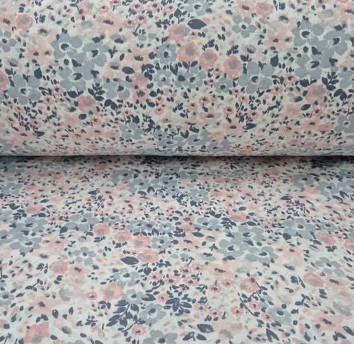 Tela De Sábana Por Metro Percal 60%alg 40%pol 2.4m De Ancho Rosa Claro Flor Chica