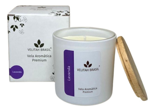 Vela Aromática Premium Lavanda 190g 40h Vela Perfumada