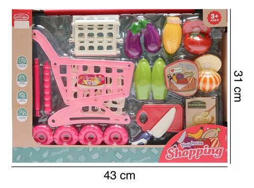 Carrito De Compras Supermercado De Juguete Frutas Verduras