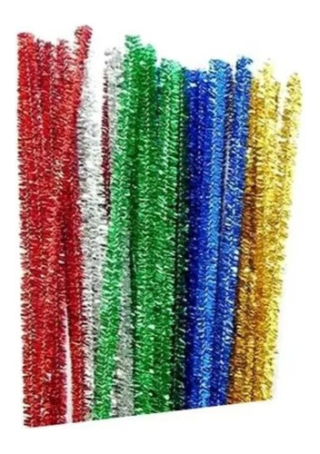 Limpia Pipas Glitter De 30 Cm 20 Unidades Amarillo Brillante