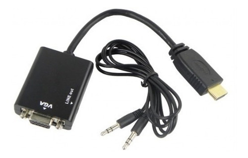 Imagen 3 de 5 de Conversor Hdmi A Vga Con Audio 1080p Full Hd Cable Adaptador