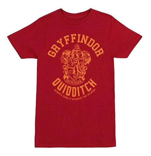 Playera Hombre Manga Corta Harry Potter Gryffindor Quidditch