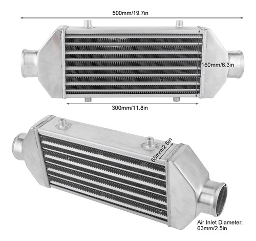 Intercooler Universal Turbo De Montagem Frontal Com 63 Mm