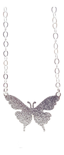 Collar Dije De Plata 950 Mariposa Corazon Enamorado Parejas 