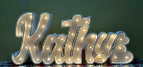 Nombres Iluminados 4 Letras 35 Cm - Polyfan Cartel Con Luces