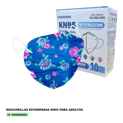 10 Uni - Mascarillas Kn95 Estampadas Adulto - 01