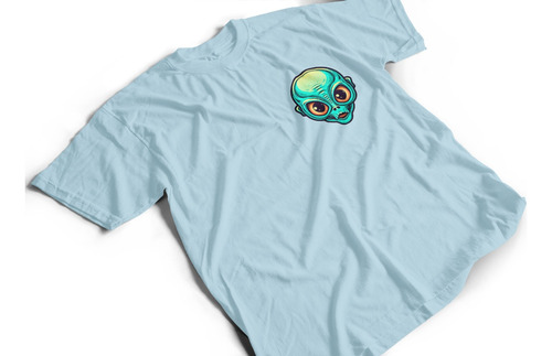 Camiseta Algodón Logo Extraterrestre Alienígena Full Color
