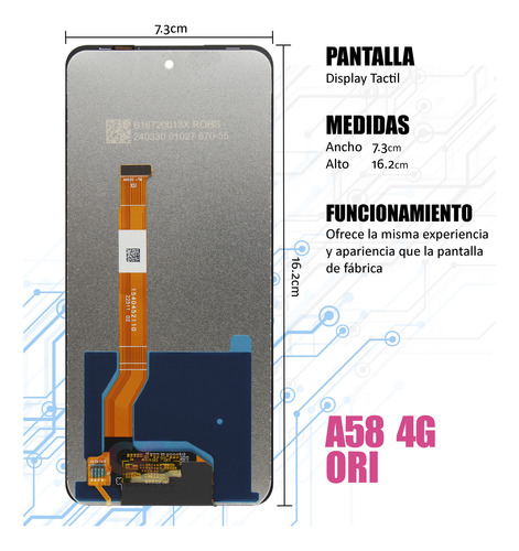 Pantalla Display Táctil Para Oppo A58 4g Cph2577