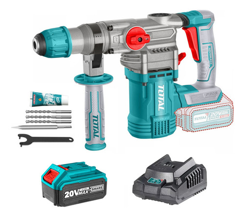 Rotomartillo Sds Plus 20v Total Trhli20288 4.5 Joules Color Turquesa