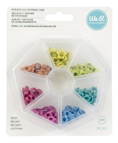 We R Eyelets W/storage Case 140/pkg Bright | Ojillos Estuche