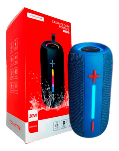 Caixa De Som Bluetooth Portátil Resistente A Água Tomate Cor Azul 220v