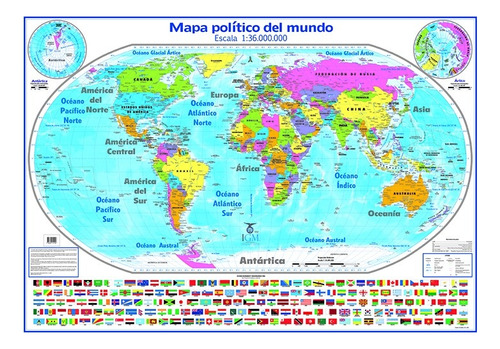 Mapa Político Del Mundo Escala 1:36.000.000 - Instituto Geog