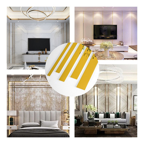 Para . Adhesivo De Pared Con Forma De Espejo, Dorado,