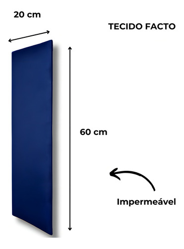 Placas Facto Dunas 20x60 Modulares Em L Adesivas Cabeceira Cor Azul Facto