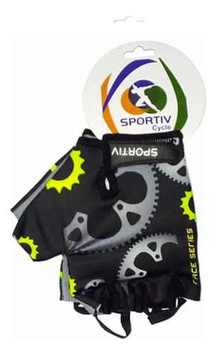 Luva Bike Ciclismo Sportiv Em Lycra Estampada Dedo Curto.