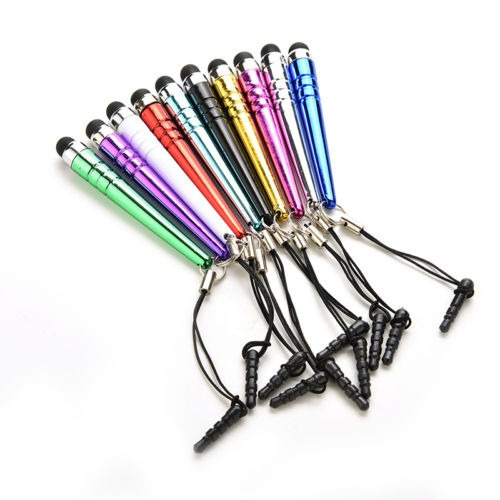 10pcs Metal Lápiz Pantalla Táctil Pluma Y Anti-polvo Enchufe