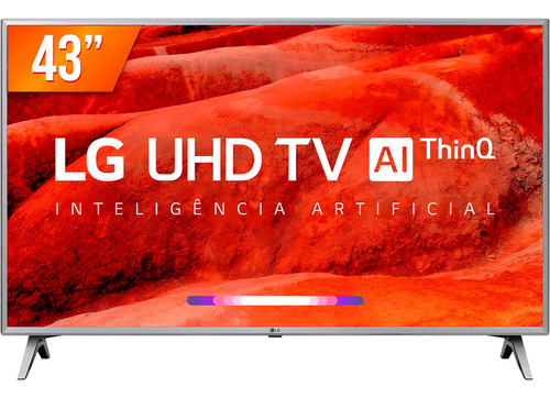 Smart TV de 43" LG AI ThinQ 43UM751C com tela LED 4K - cinza/chumbo