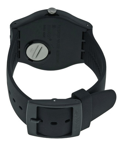 Imagen 3 de 3 de Reloj pulsera Swatch Originals Black Rebel de cuerpo color negro, analógico, fondo negro, con correa de silicona color negro, agujas color negro, dial negro, bisel color negro y hebilla simple