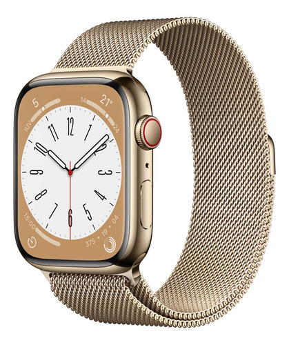 Apple Watch Series 8 GPS + Celular - Caja de acero inoxidable color oro 45 mm - Correa estilo milanés color oro - Distribuidor autorizado