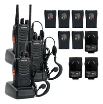 Comprar Kit X 3 Handy Walkie Talkie Baofeng Bf-999s + Baterías Extra Bandas De Frecuencia Uhf Color Negro
