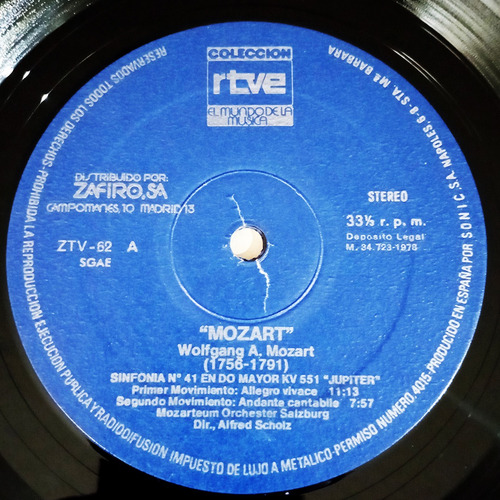 W. A. Mozart - Sinfonía N.º 41 Júpiter Vinilo