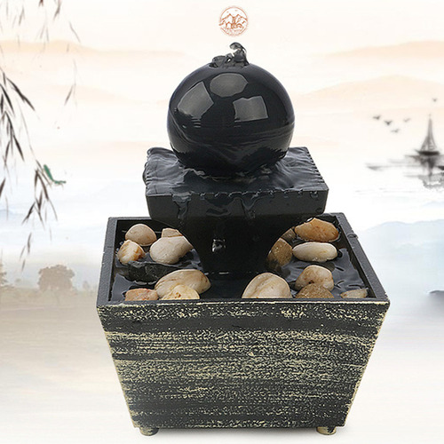 Mz Mesa Feng Shui Meditación Cascada Fuente De Luz Led Para