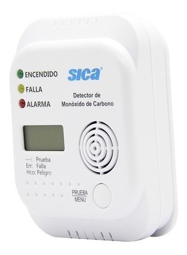 Sensor Alarma Detector Sica Co2 Monoxido De Carbono Autónomo